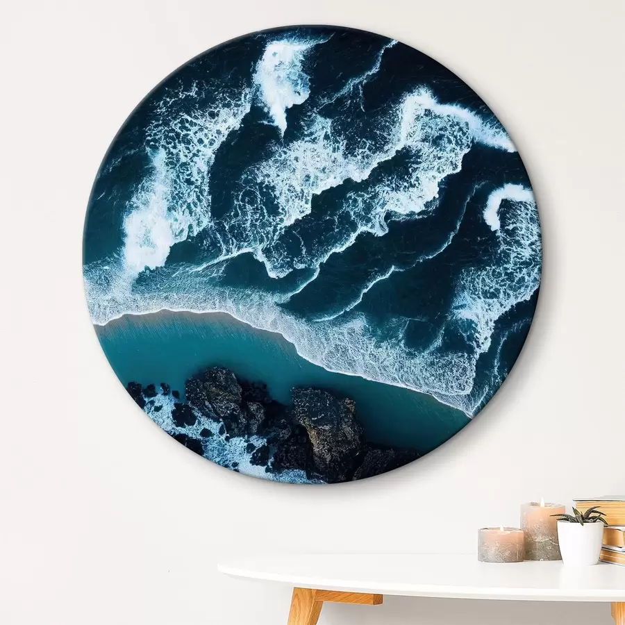  Schilderijen Golven die neerstorten op het strand r37468