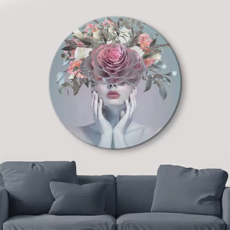  Peintures Femme avec des fleurs sur la tête r37479