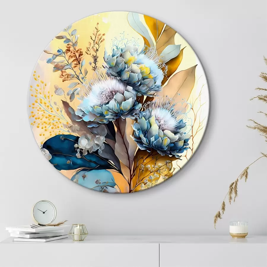  Schilderijen Een schilderij van bloemen en bladeren r37550