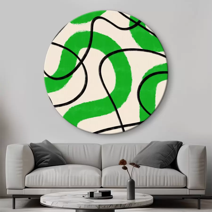  Schilderijen Groen en wit patroon r37573