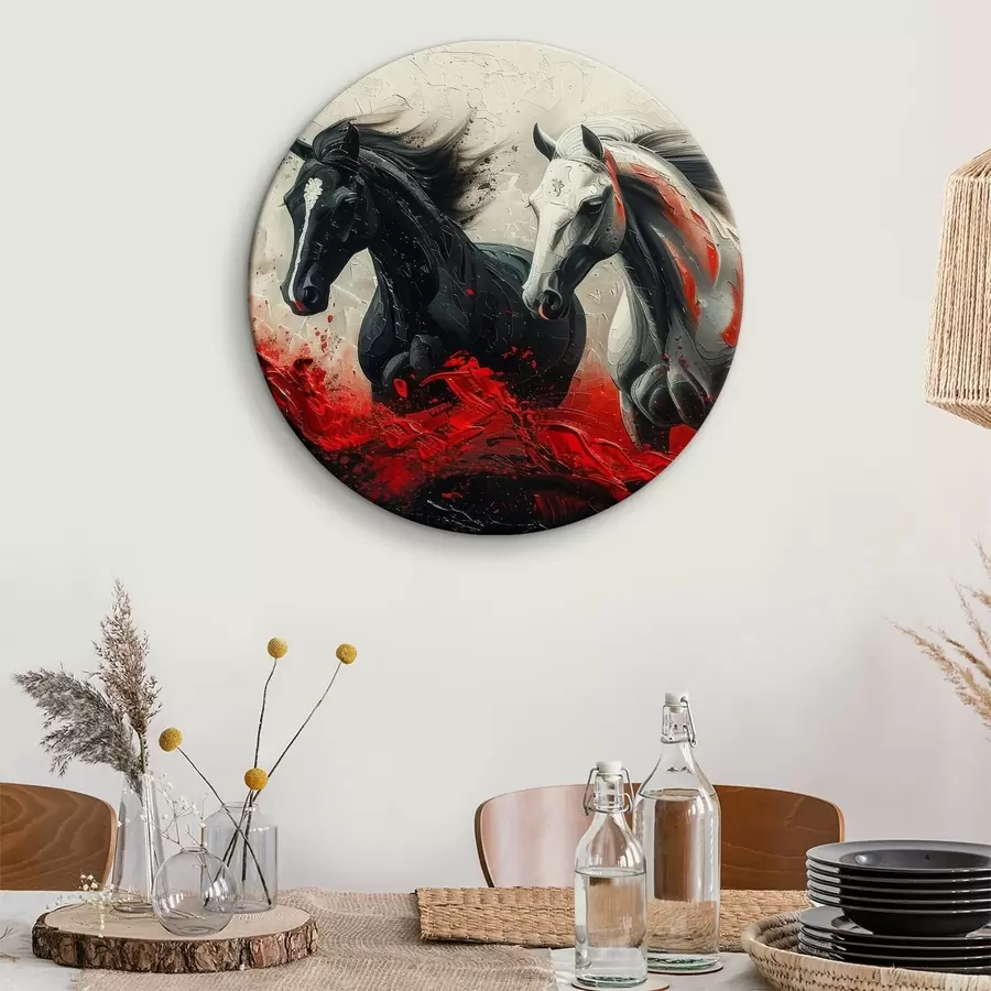  Peintures Image de chevaux courant avec de la peinture rouge r37769