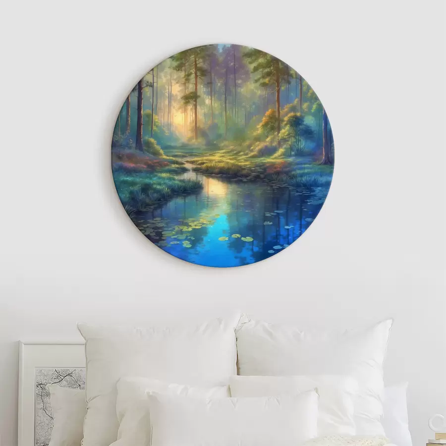  Schilderijen Rivier in het bos r37809