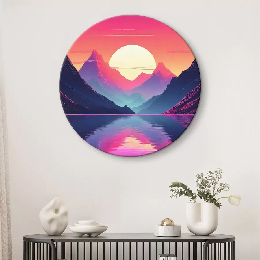  Peintures Montagnes majestueuses au coucher du soleil r38002