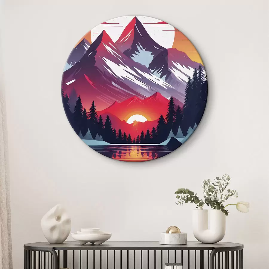  Schilderijen Majestueuze bergen onder een heldere hemel r38005