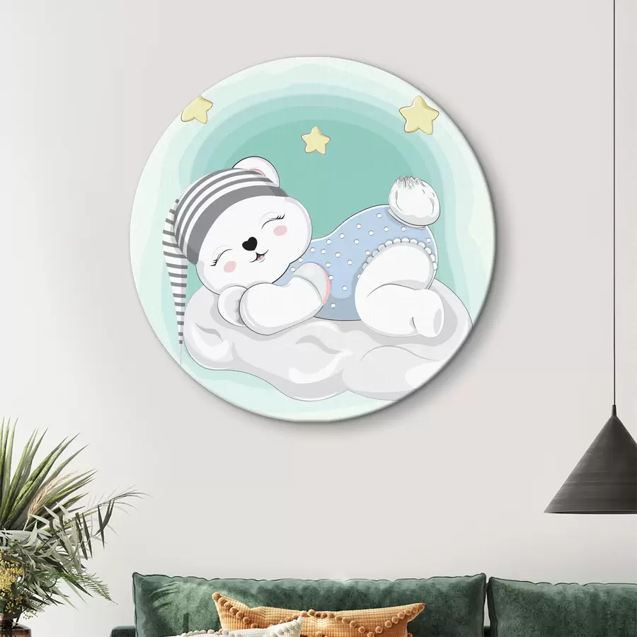  Schilderijen Een magische beer droomt op een wolk r38040