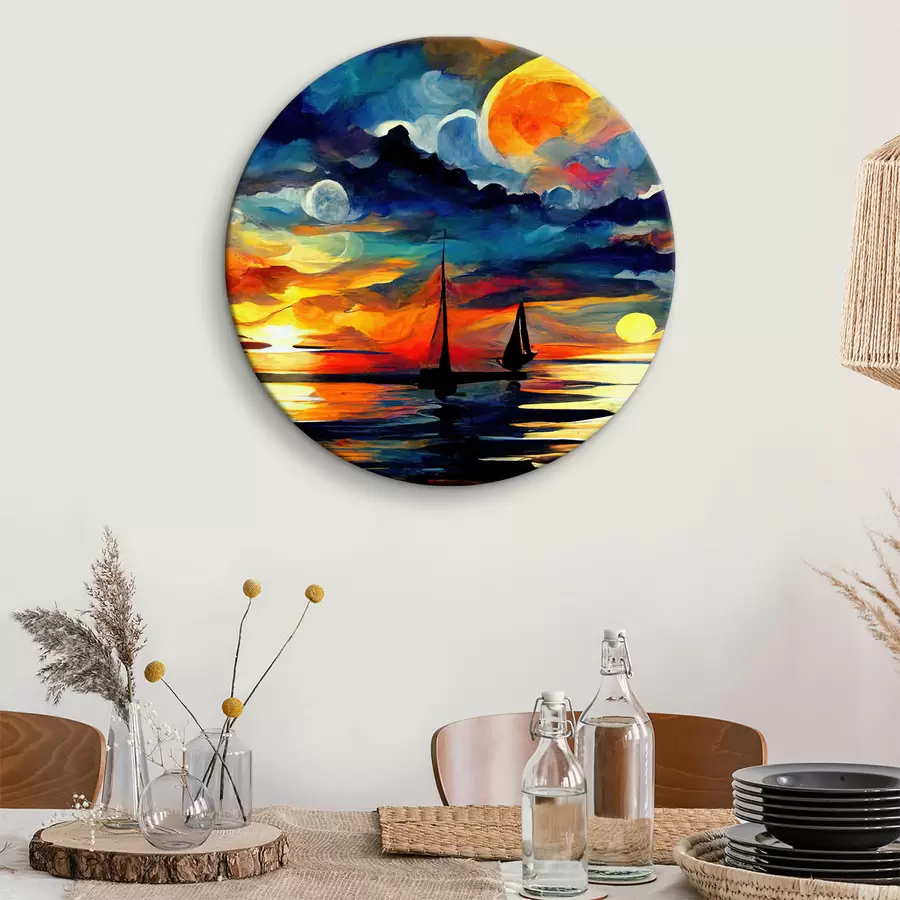  Schilderijen Heldere zonsondergang r38053