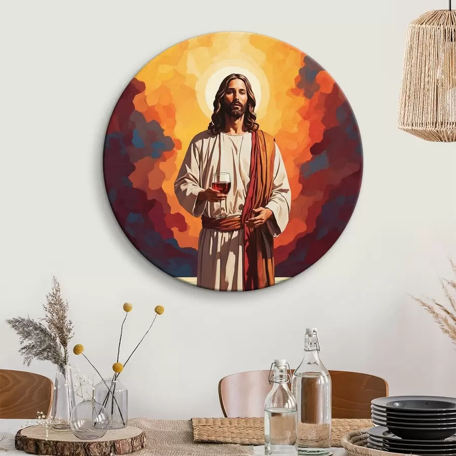  Schilderijen Afbeelding van een man met een glas wijn r38125