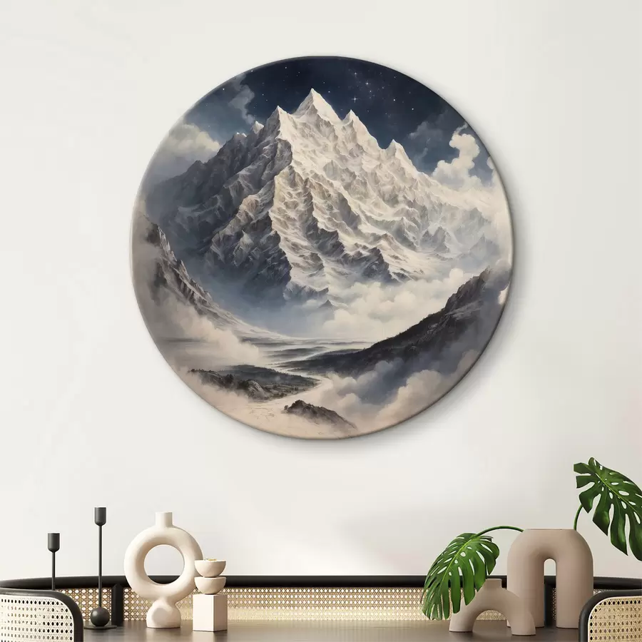  Schilderijen Berg met wolken en sterren r38127