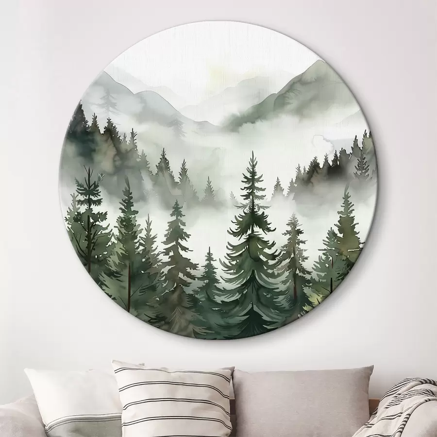  Peintures Paysage d'arbres et de montagnes r38139