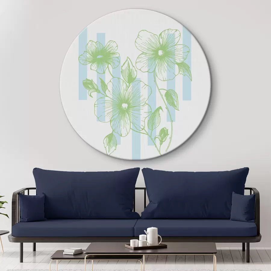  Schilderijen Tekening van bloemen op de muur r38212