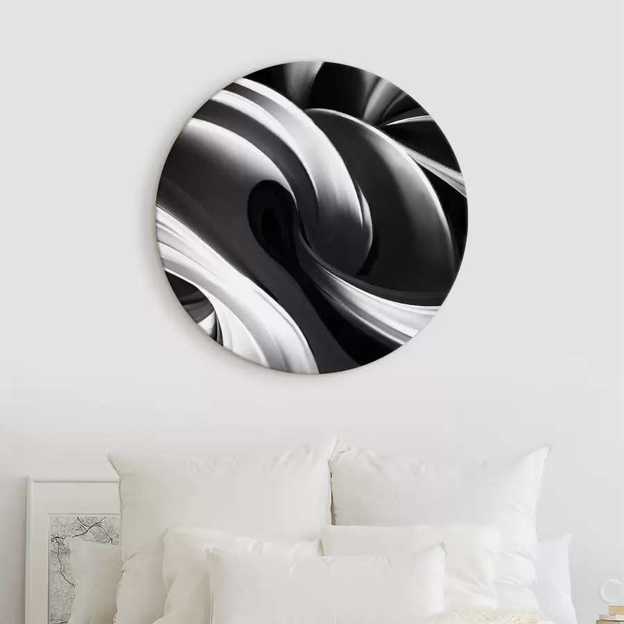 Peintures Fond noir et blanc tourbillonnant r38270