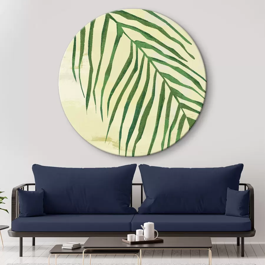  Schilderijen Palmtak, tropisch, close-up, plant, dunne bladeren, groen en geel r38282