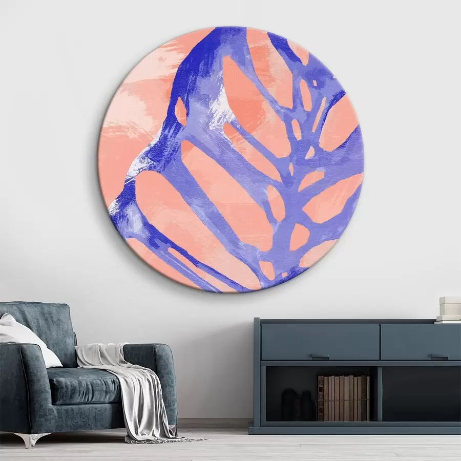  Schilderijen Blauw en paars blad r38284