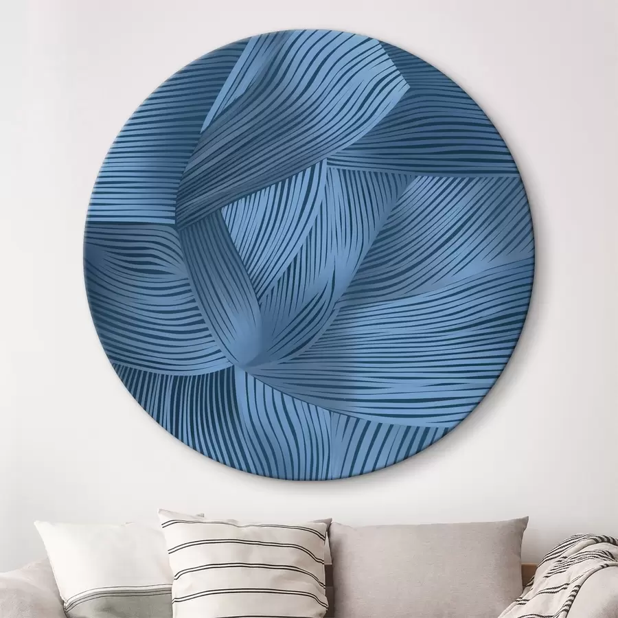  Schilderijen Blauw en zwart gestreept patroon r38288