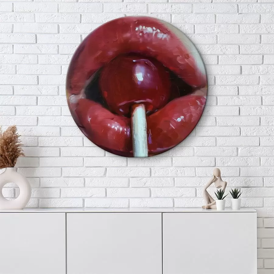  Schilderijen Close-up van mond met lolly r38293