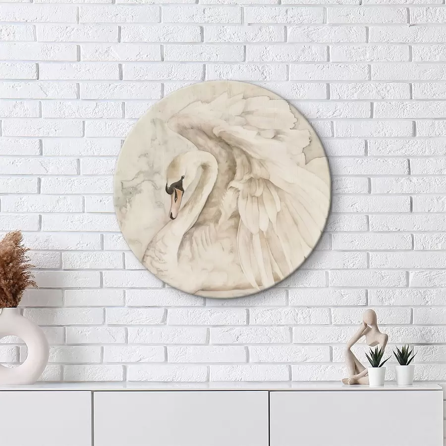  Schilderijen Witte zwaan met vleugels r38296