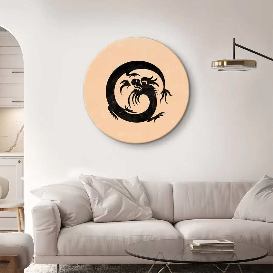  Schilderijen Zwarte draak met een lange staart r38339