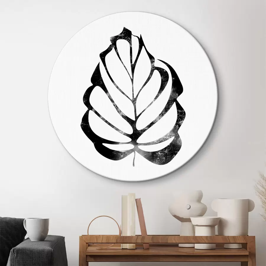  Peintures Feuille en noir et blanc r38346