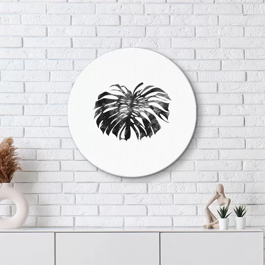  Peintures Image en noir et blanc d'une feuille r38348