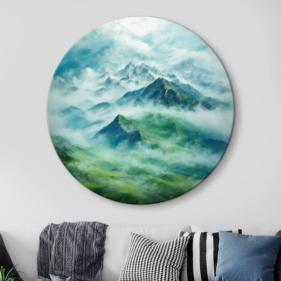  Schilderijen Bergketen met wolken r38359