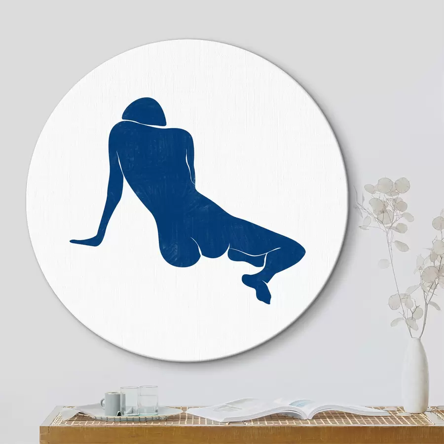  Schilderijen Blauwe tekening van een liggend persoon r38385