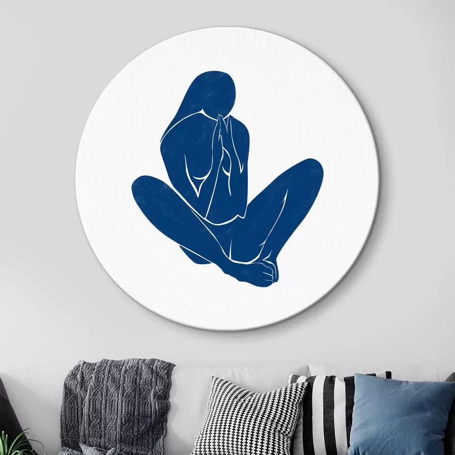  Schilderijen Blauw silhouet van een vrouw r38388