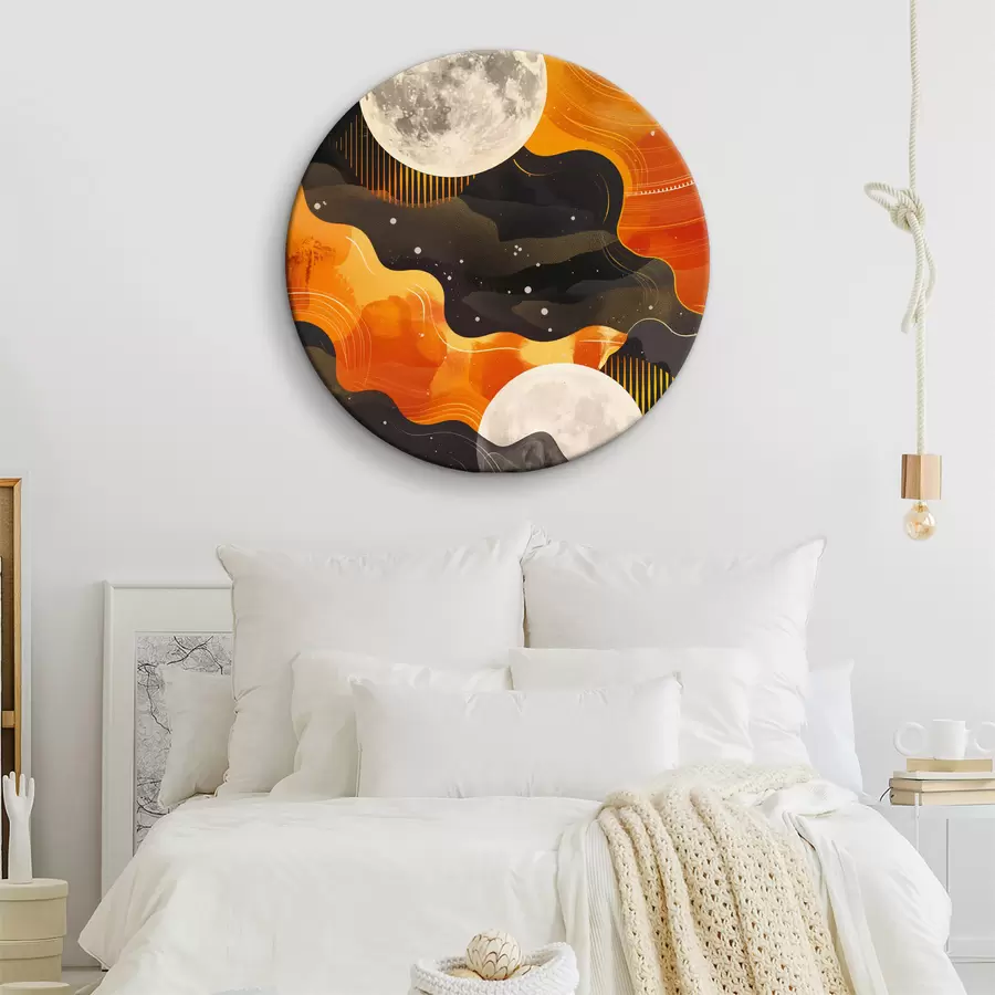  Schilderijen Maan en wolken aan de hemel r38522