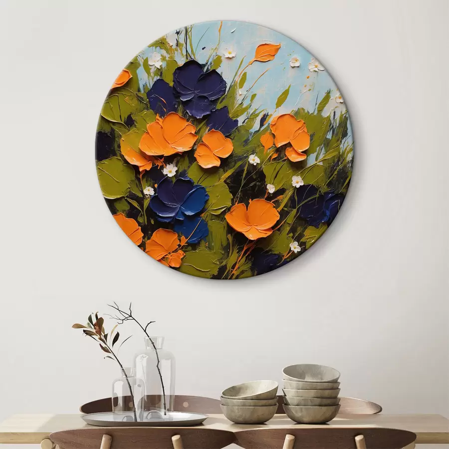  Schilderijen Een schilderij van bloemen en bladeren r38582