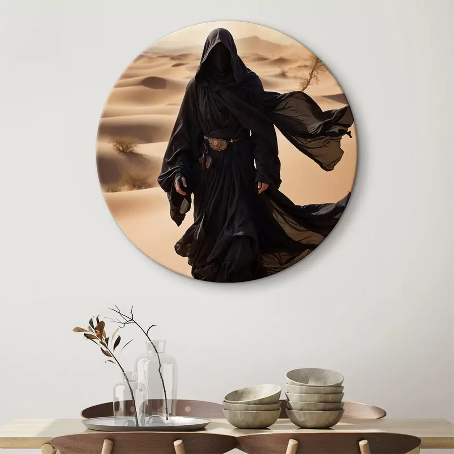  Schilderijen Een mysterieuze zwerver op het woestijnzand r38586