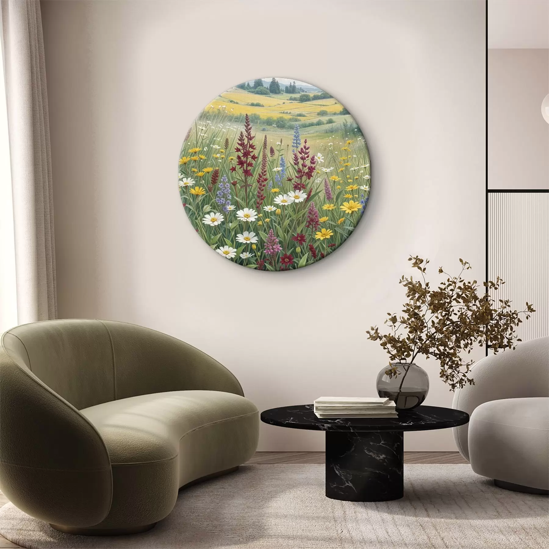  Peintures Une prairie luxuriante et colorée remplie d'une grande variété de fleurs sauvages r39407