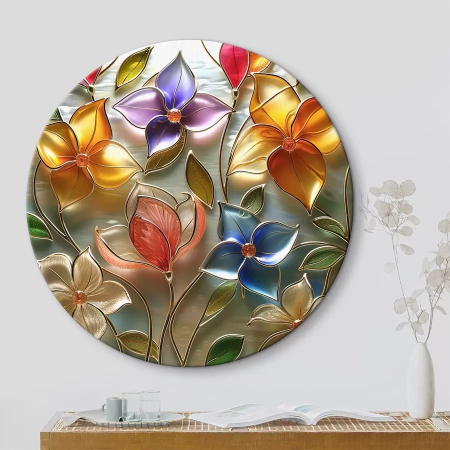  Schilderijen Gebrandschilderde orchideeën gloeien in de zon r39447