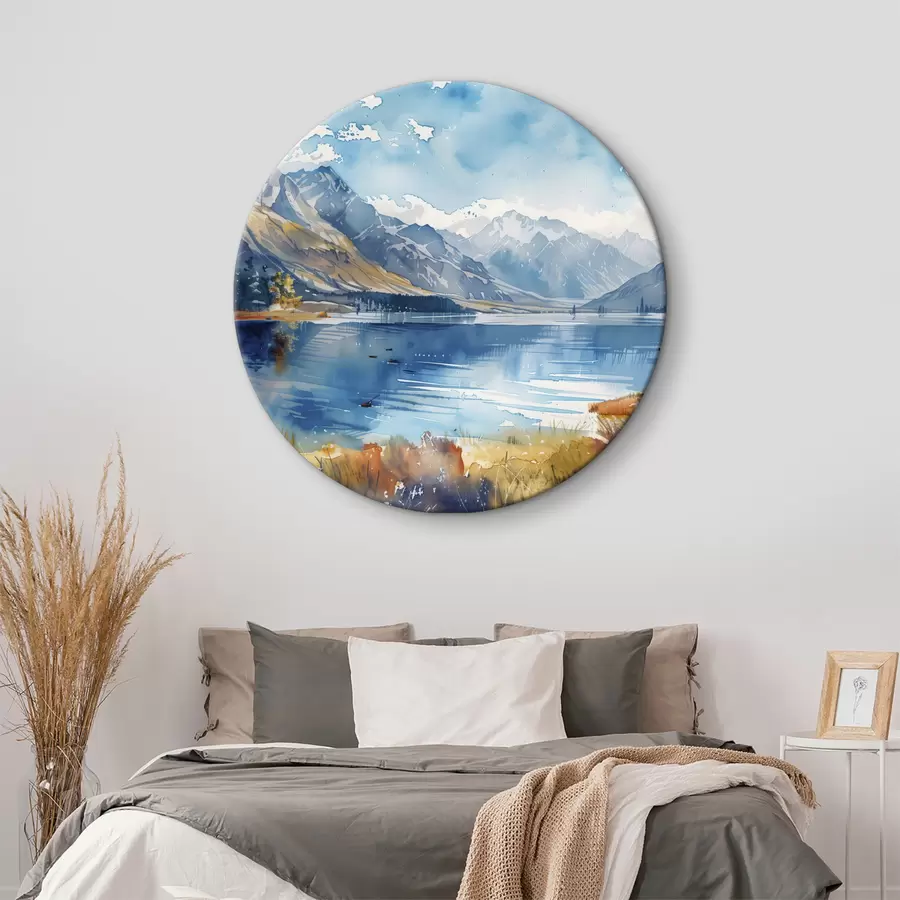  Schilderijen Aquarel berglandschap, herfstkleuren r40308