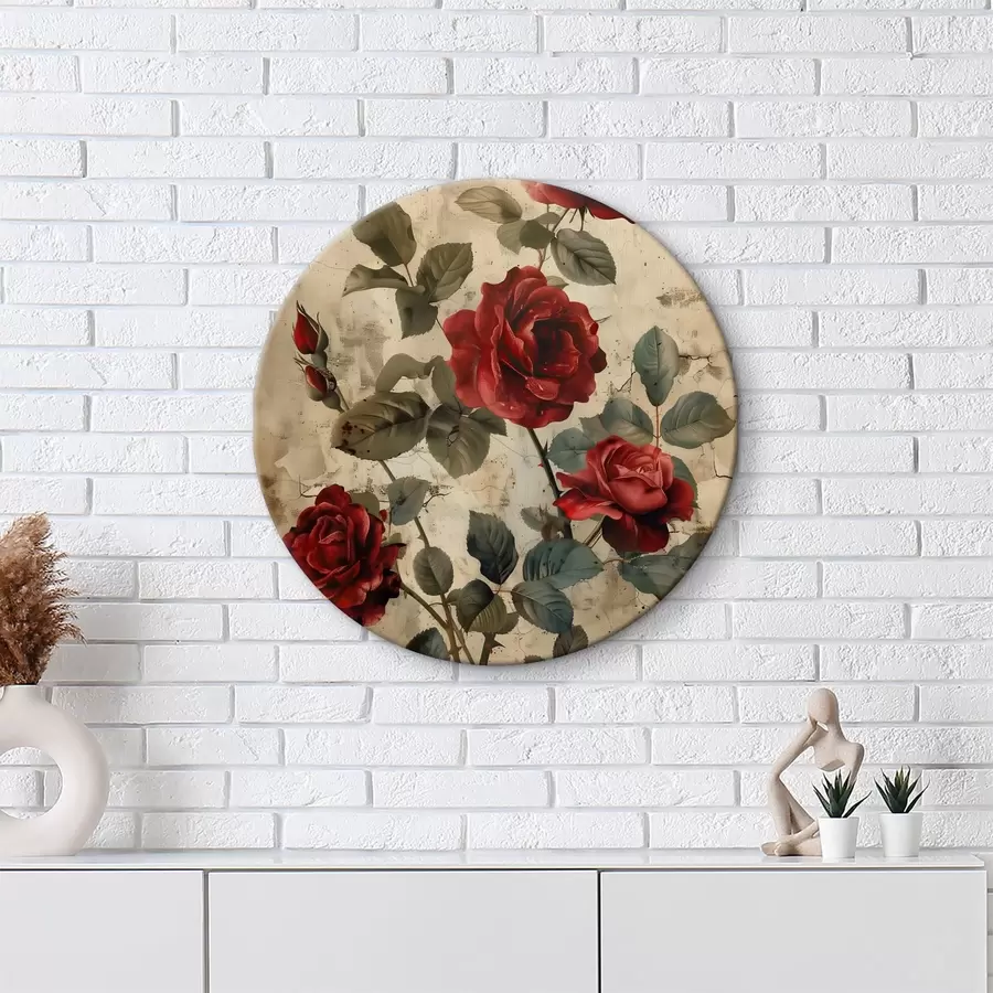  Peintures Roses rouges au style vintage r40439