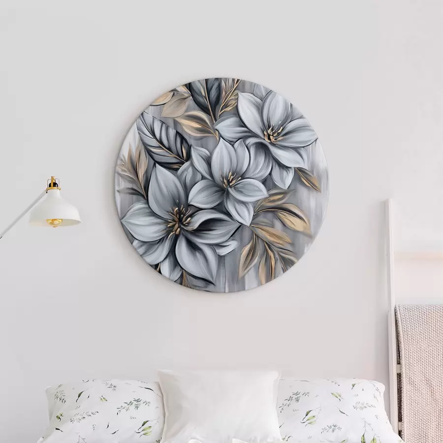  Peintures Fleurs en nuances de gris r40454