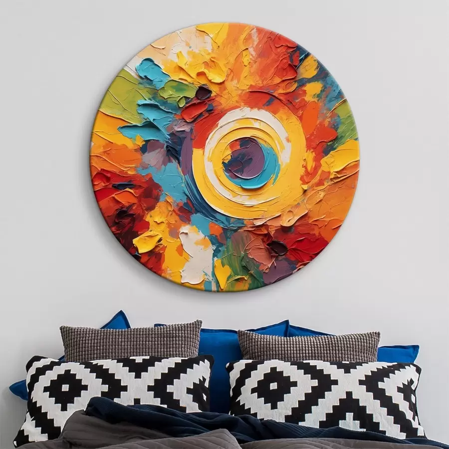  Schilderijen Abstract olieverfschilderij met een cirkel in het midden r40458