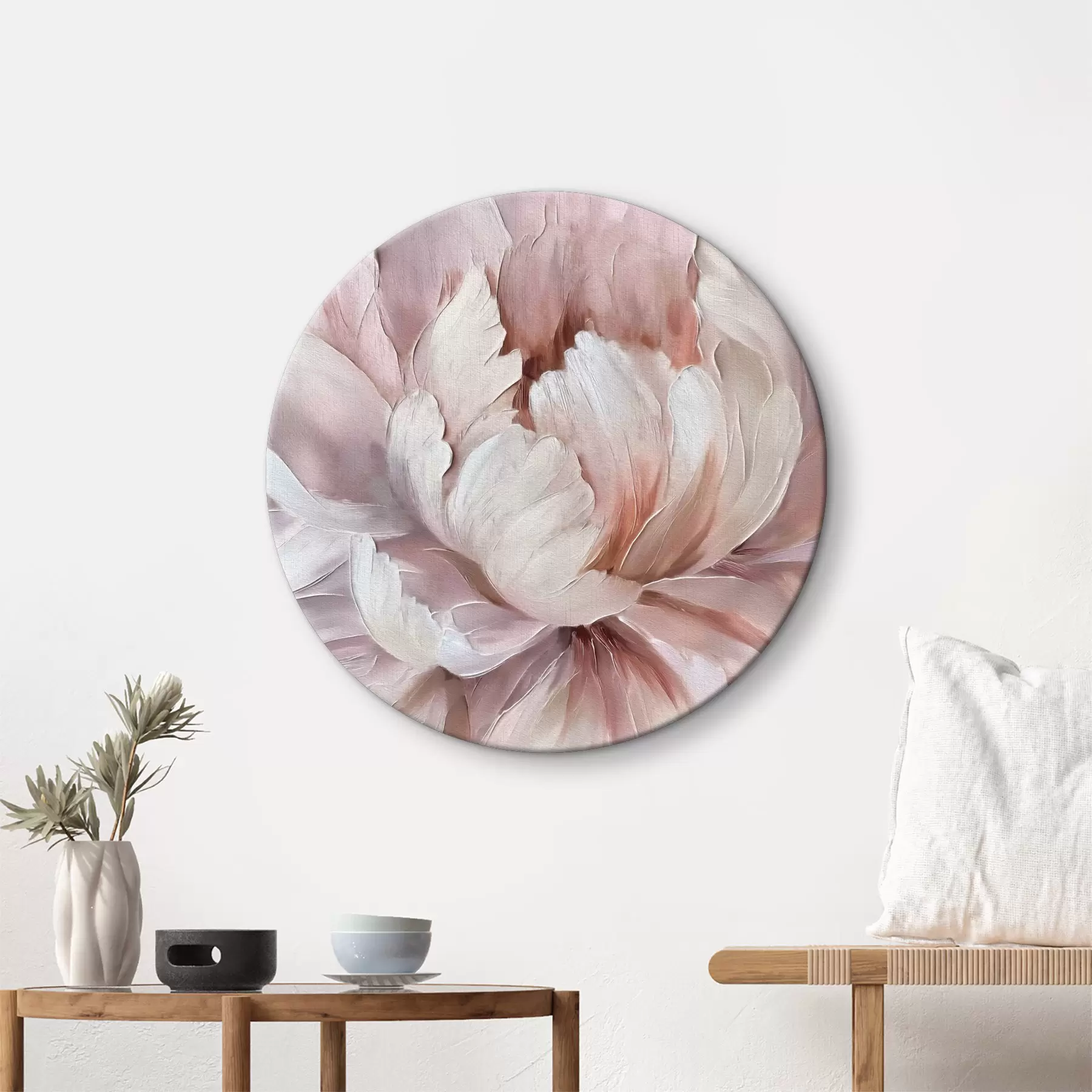  Schilderijen Bloemknop van een roze weelderige pioen r40511