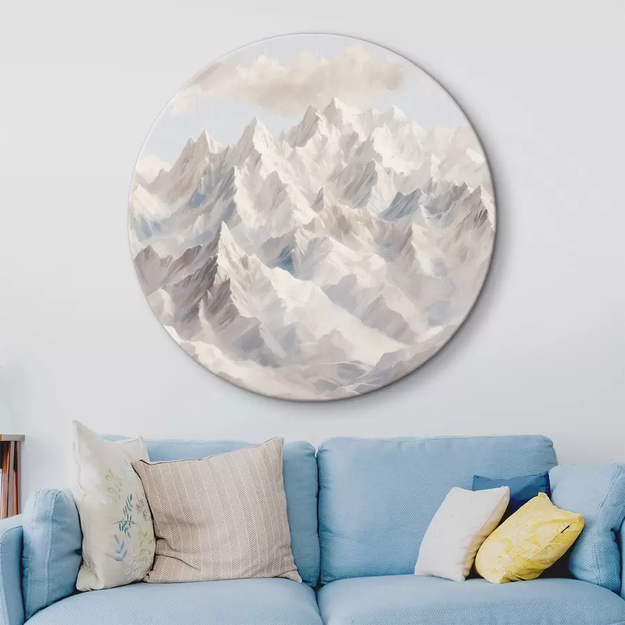  Schilderijen Witte bergen tegen een heldere hemel r40630