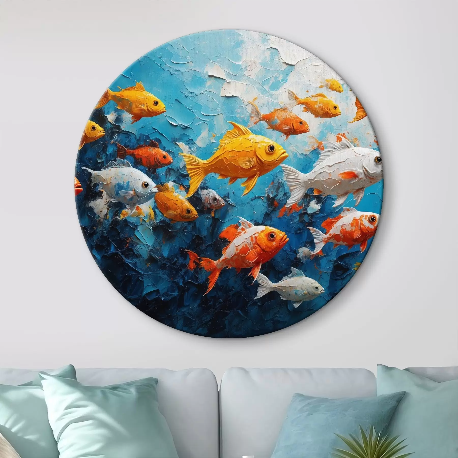  Peintures Poisson sur fond d'huile abstraite r40632