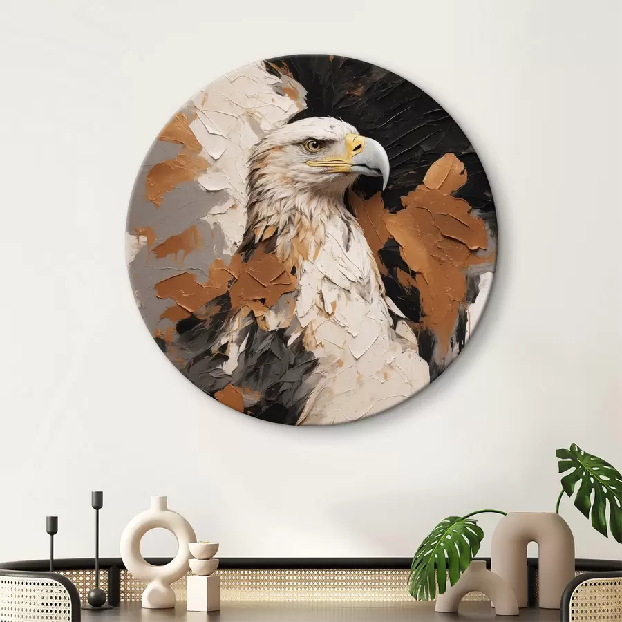  Schilderijen Adelaarskop op een abstracte olieverf achtergrond r40693