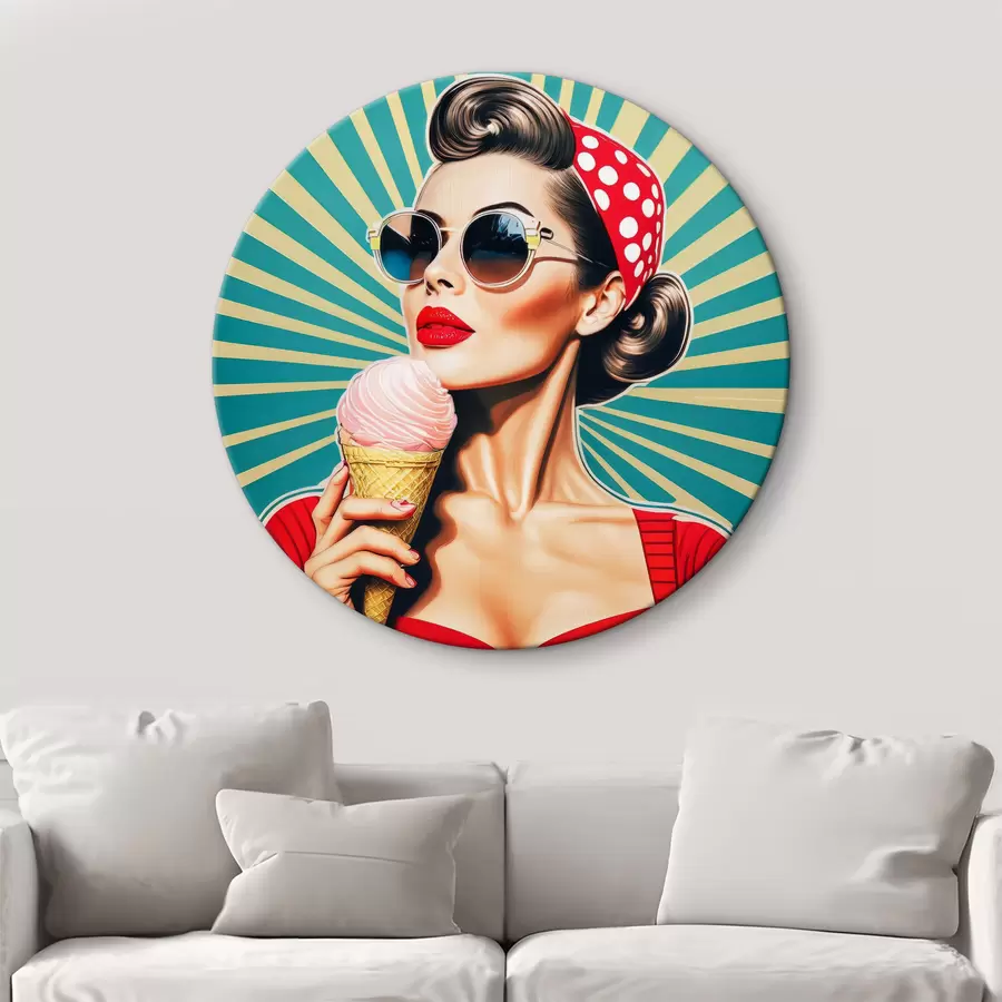  Schilderijen meisje met ijs, pop-art, pin-up, retro r40718