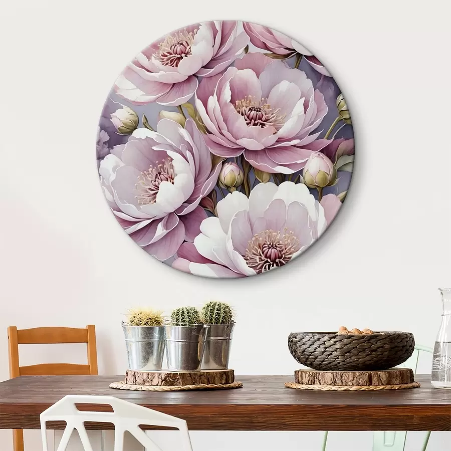  Schilderijen Grote, delicate pioenen r40737