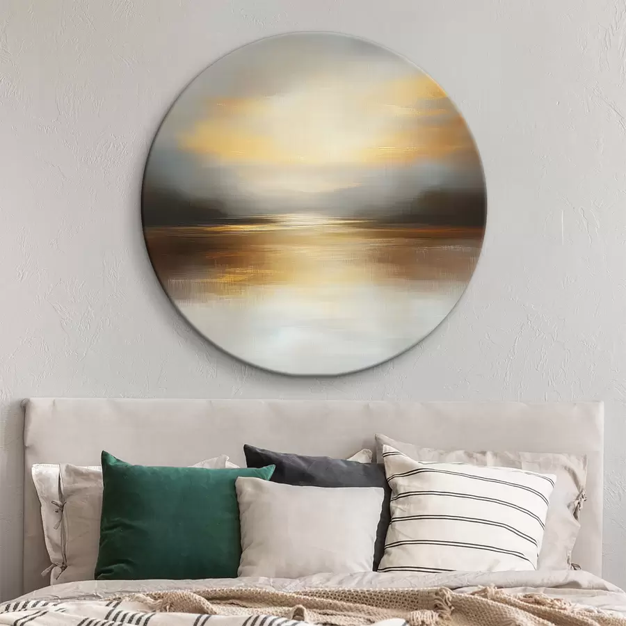  Schilderijen Abstract landschap met zonsondergang r40738