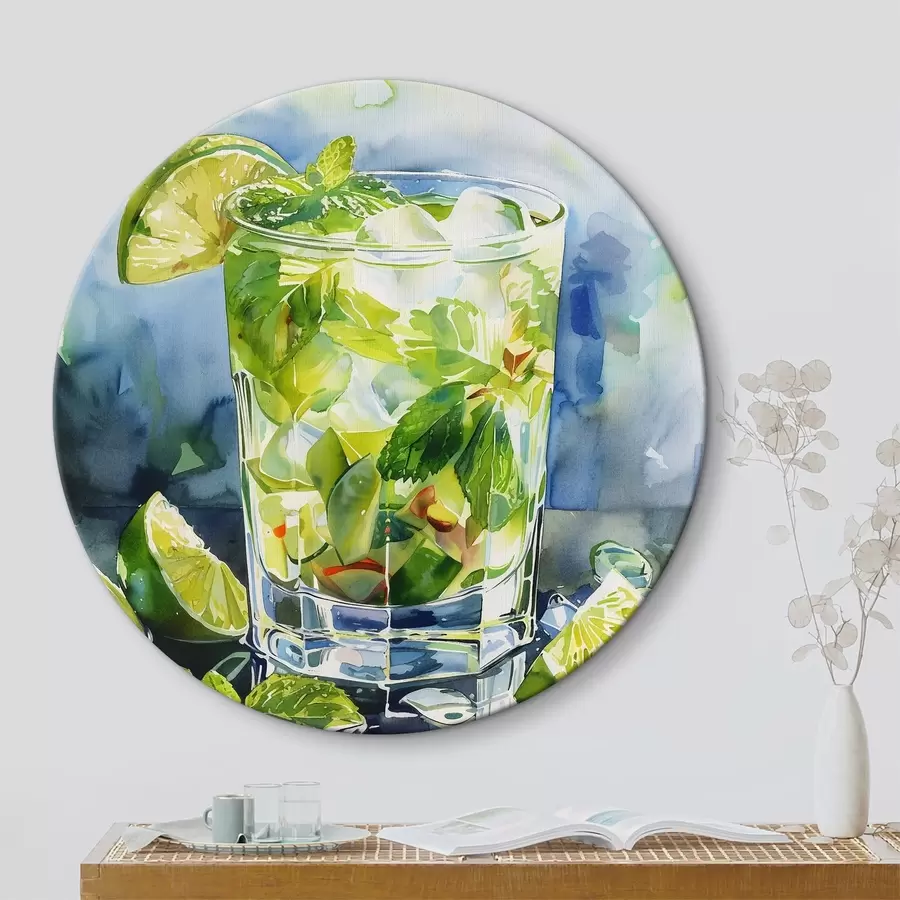  Schilderijen Mojito drinken in aquarelstijl r40774