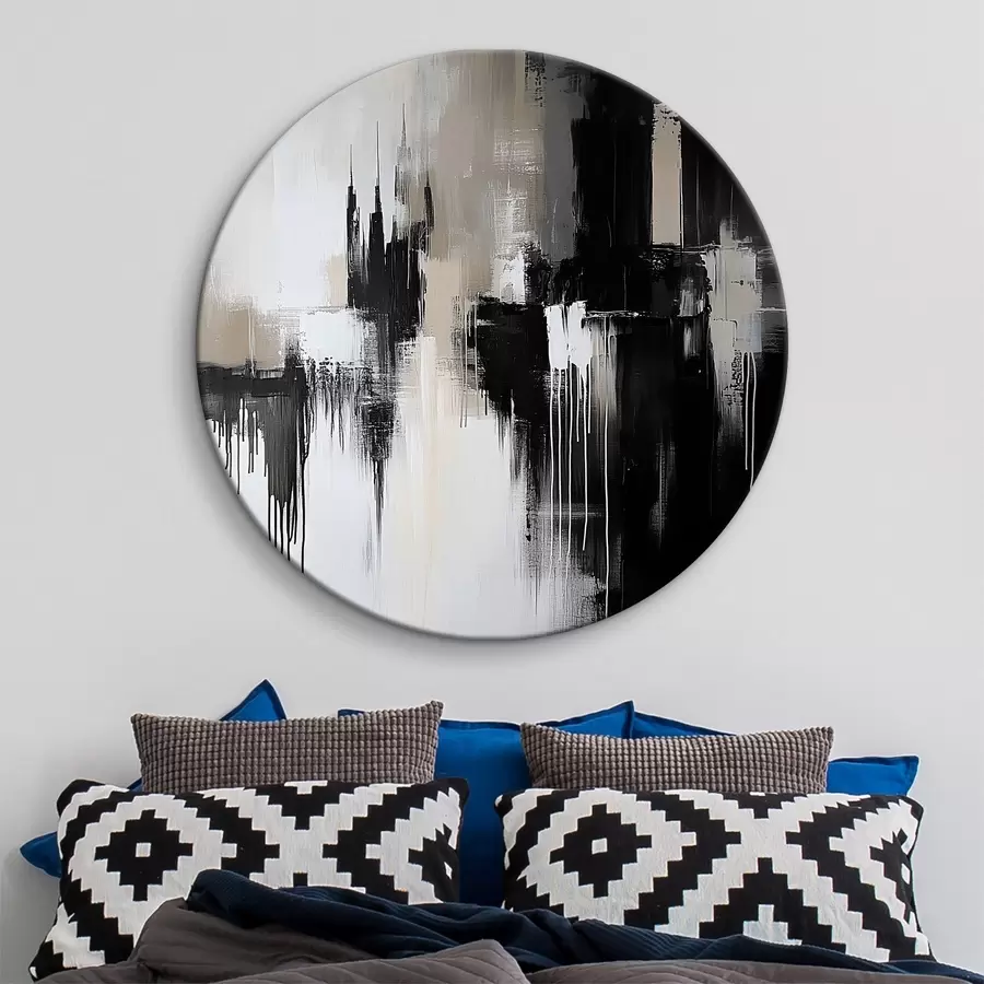  Schilderijen Abstractie in zwart- en beigetinten r40794