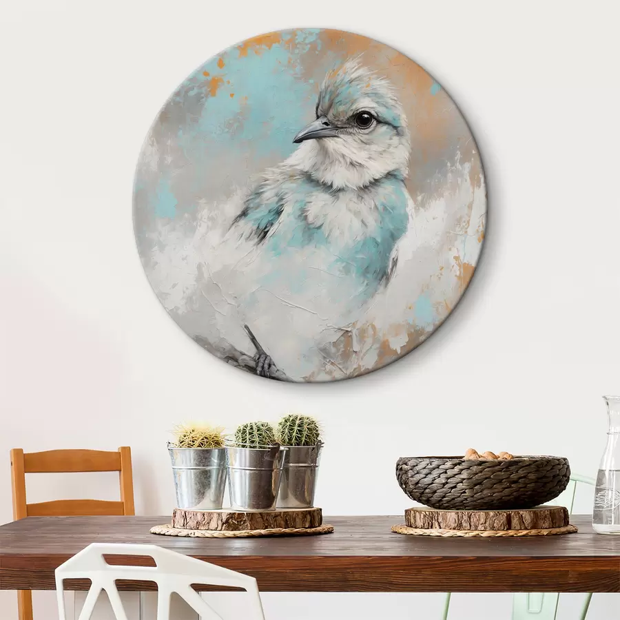  Schilderijen Vogel op een tak op een abstracte achtergrond r40853