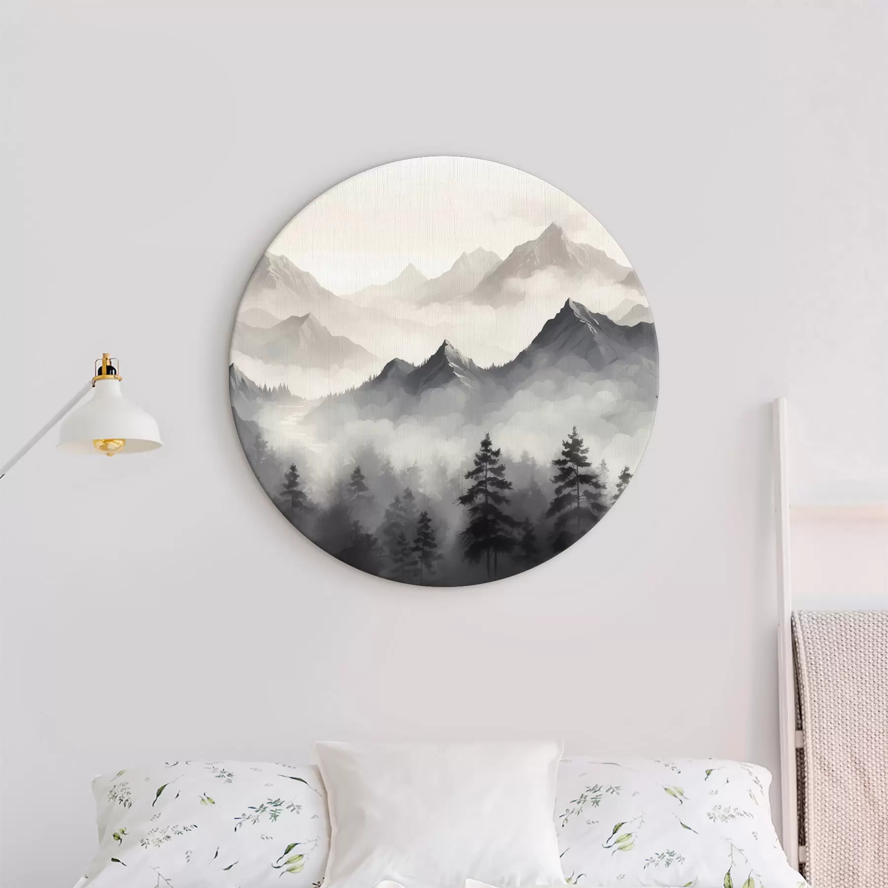  Schilderijen Bos en bergen in de mist r40866