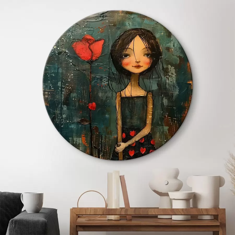  Peintures Fille avec une fleur r40897