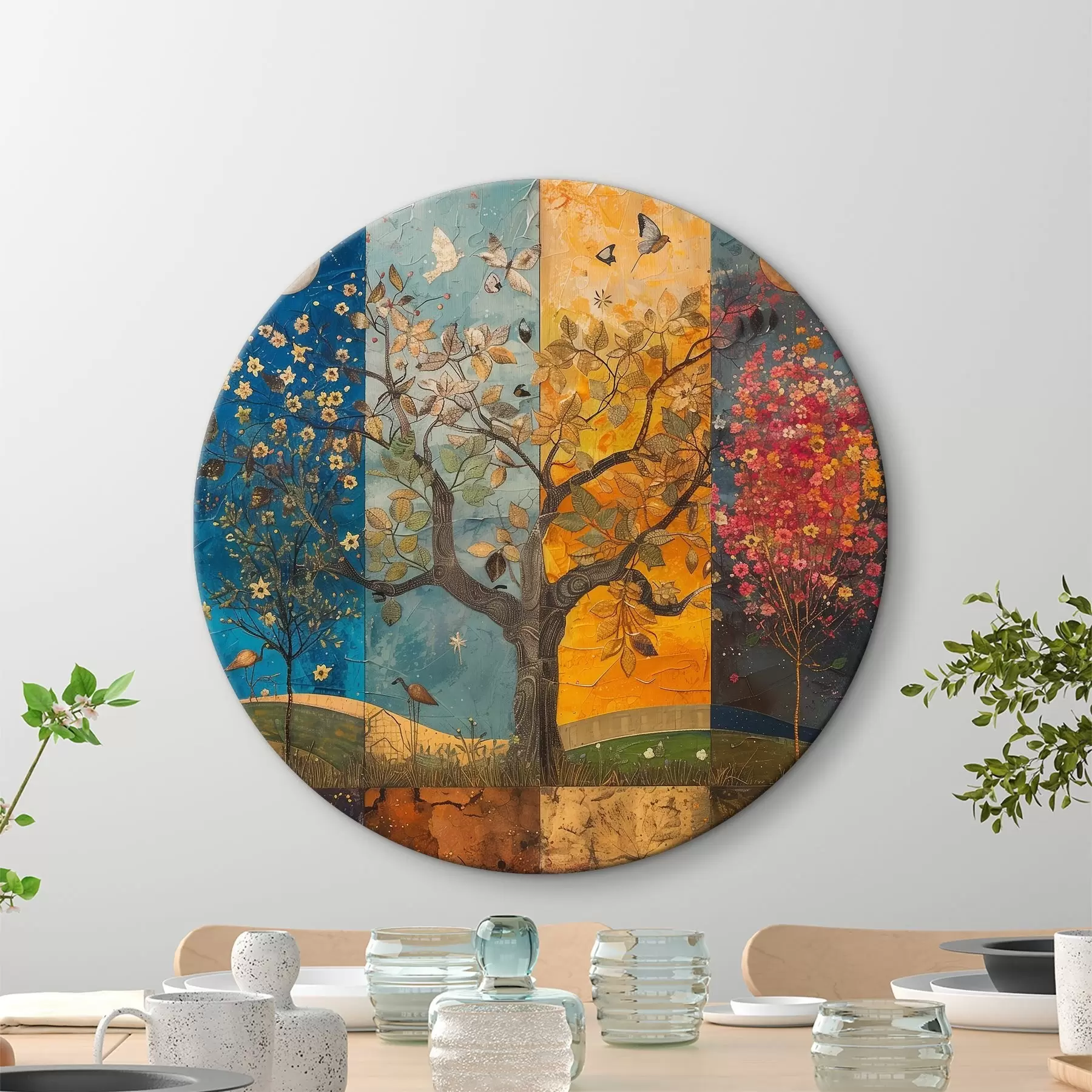  Schilderijen Aquarel collage van seizoenen r40921