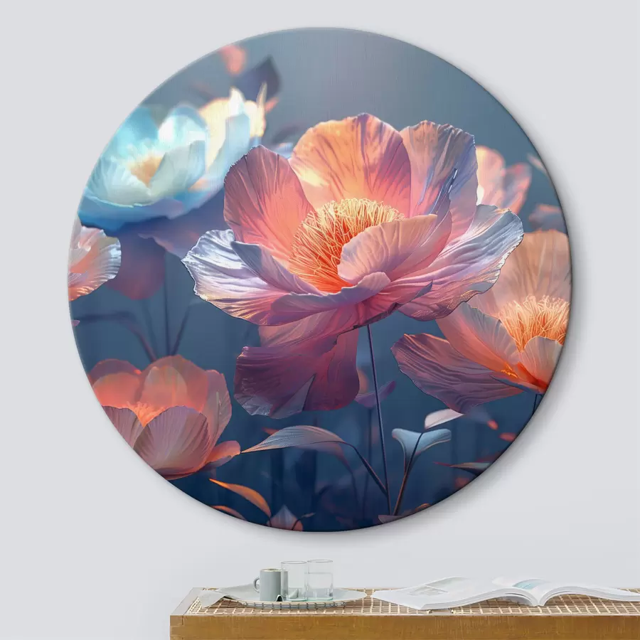  Schilderijen Toverklaprozen met een blauwe tint r40958