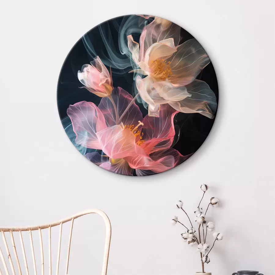  Schilderijen Delicate, luchtige bloemen omringd door rook r40967